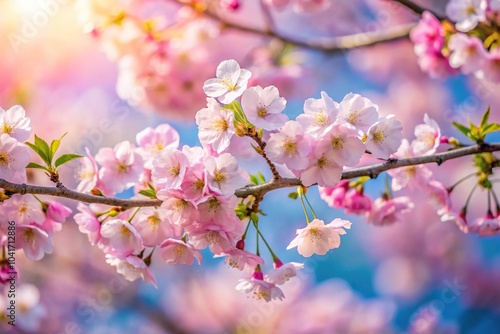 Beautiful image of spring cherry blossoms on branches