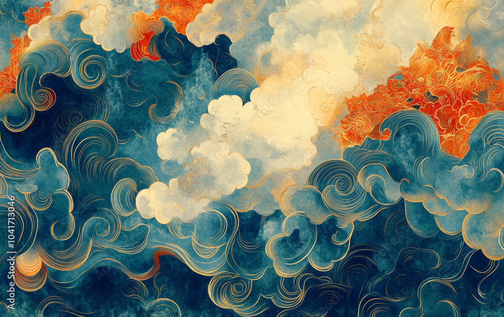 Traditional Chinese elements Xiangyun texture art illustration background Traditional Chinese elements Xiangyun texture art illustration background