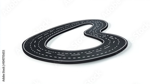 Winding 3d road infographic concept on a white background. Timeline template. Vector illustration. 