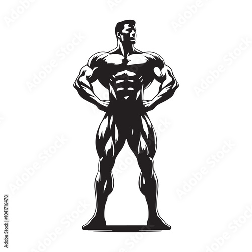 muscular man vector illustration. eps
