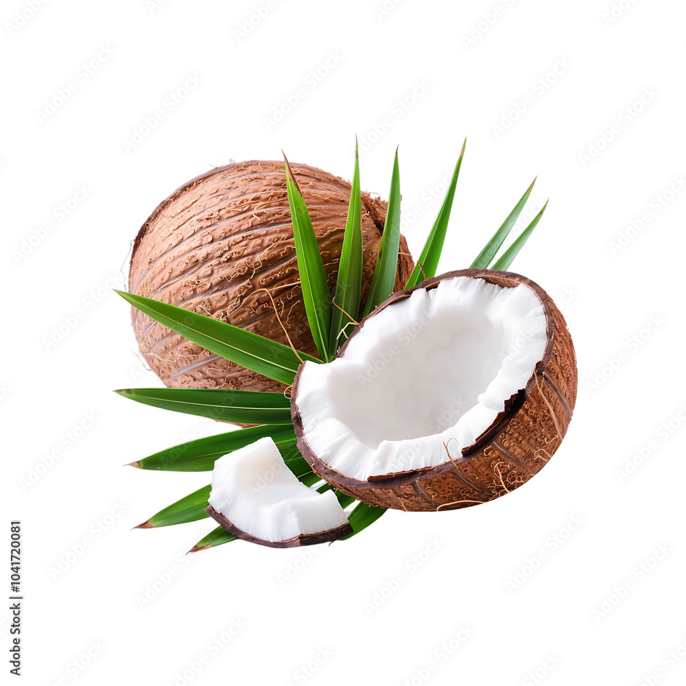 Fresh Coconut isolated on a transparent background by AI generative Fresh Coconut isolated on a transparent background by AI generative
