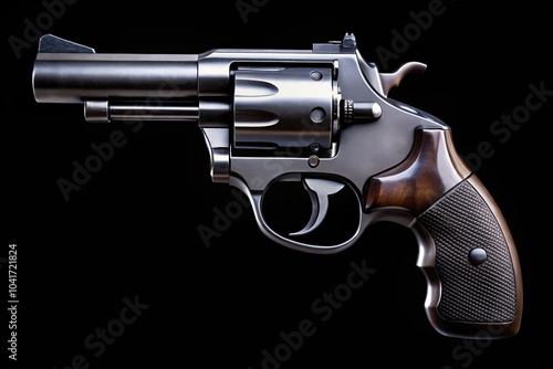 Wallpaper Mural Black snubnose revolver isolated on black background Low Angle Torontodigital.ca