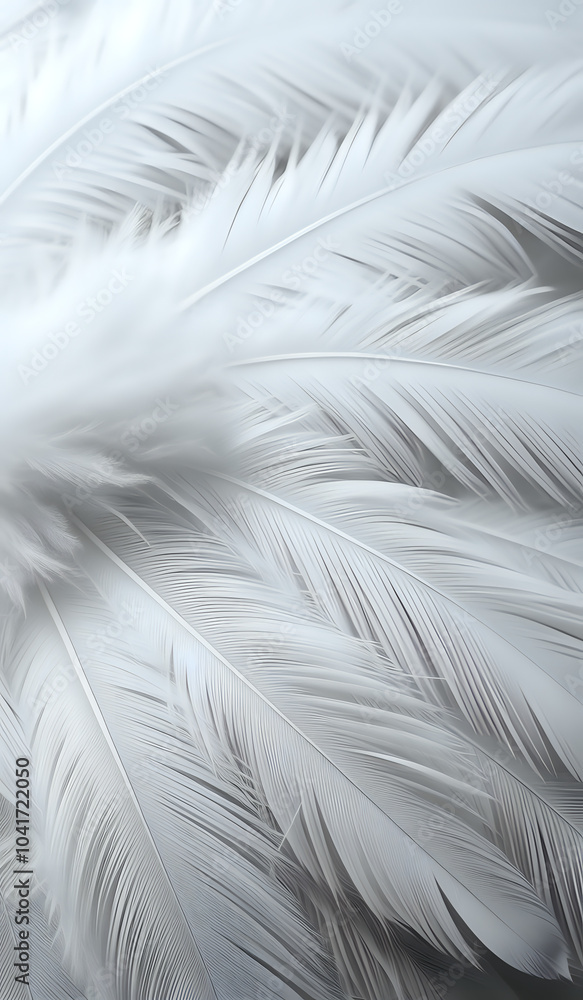 Close up of a white colored feather background texture illustration. AI Generated Close up of a white colored feather background texture illustration. AI Generated