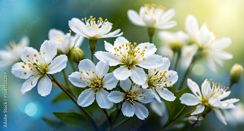 Beautiful white flowers in full bloom with soft sunlight and a dreamy background, capturing the essence of spring. Beautiful white flowers in full bloom with soft sunlight and a dreamy background, capturing the essence of spring.