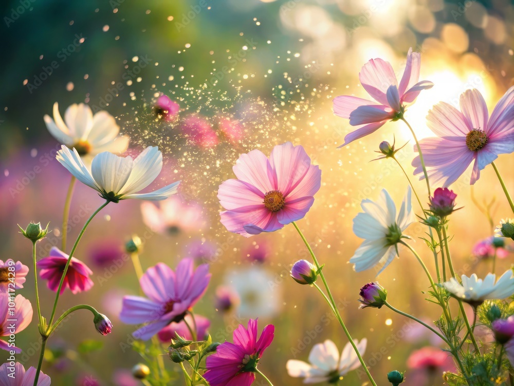 The Gentle Rustle of Flower Petals in a Breezy Meadow Creating a Serene and Tranquil Atmosphere The Gentle Rustle of Flower Petals in a Breezy Meadow Creating a Serene and Tranquil Atmosphere