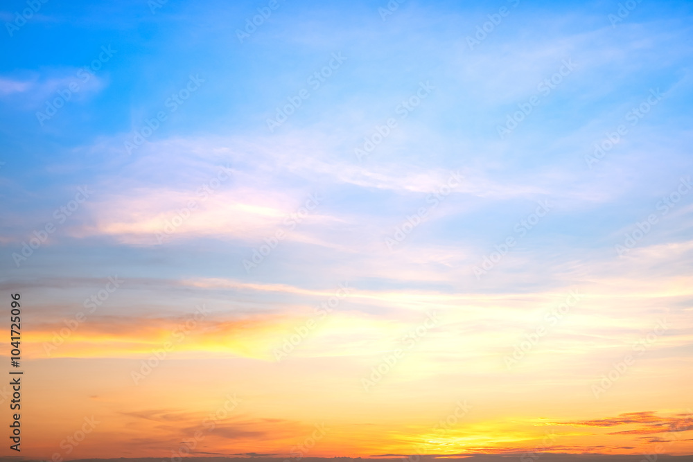 Beautiful , luxury soft gradient orange gold clouds and sunlight on the blue sky perfect for the background, take in everning,Twilight, Large size, high definition landscape photo Beautiful , luxury soft gradient orange gold clouds and sunlight on the blue sky perfect for the background, take in everning,Twilight, Large size, high definition landscape photo