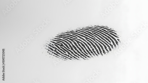 Bold Black and White Fingerprint Design Against an Immaculate White Background for Contemporary Wallpaper Applications