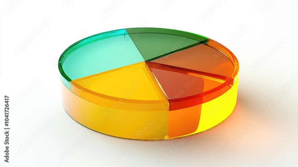 Obraz premium Colorful Pie Chart on a Clean Background