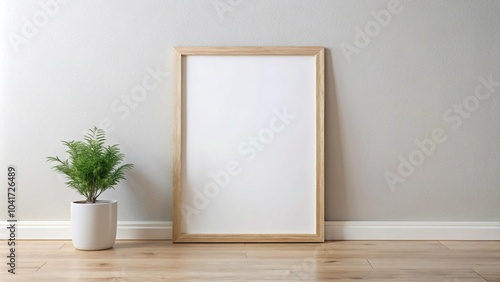 Blank frame mockup with minimal neutral decor
