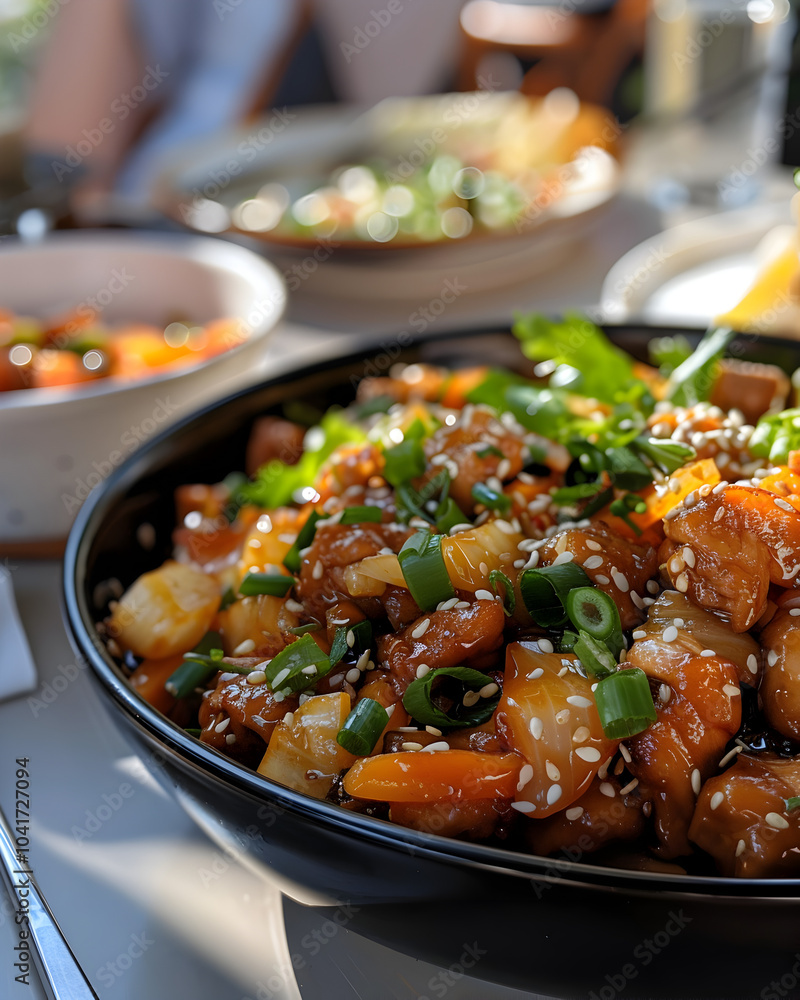 Chicken Chop Suey, delicious-looking, high-resolution, at a fancy restaurant. Chicken Chop Suey, delicious-looking, high-resolution, at a fancy restaurant.