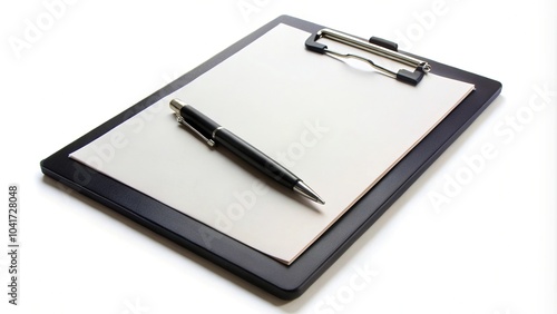 Wallpaper Mural Black clipboard with blank paper and pen on white background Macro Torontodigital.ca