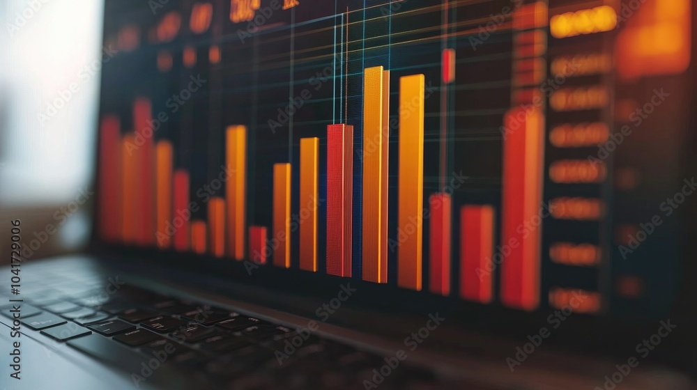 Colorful Data Visualization on Laptop Screen Colorful Data Visualization on Laptop Screen