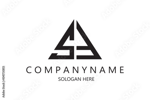 sf logo design with abstract and geometric vector