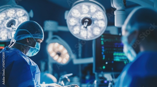 Wallpaper Mural A robotic surgeon performing a minimally invasive surgery, high-tech and sterile operating room with advanced medical equipment, Surgical Robotics style Torontodigital.ca