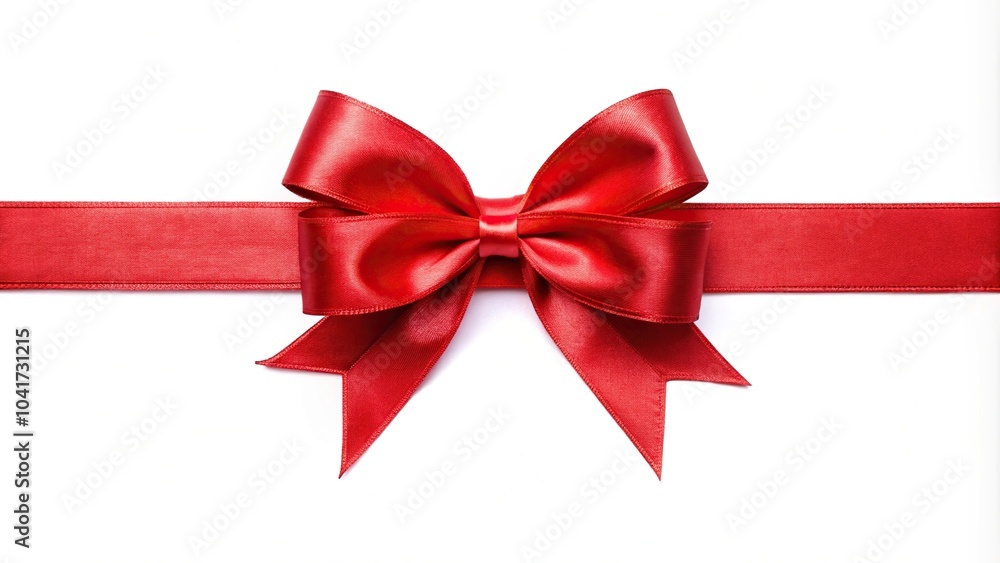 Red ribbon and bow on white background Red ribbon and bow on white background