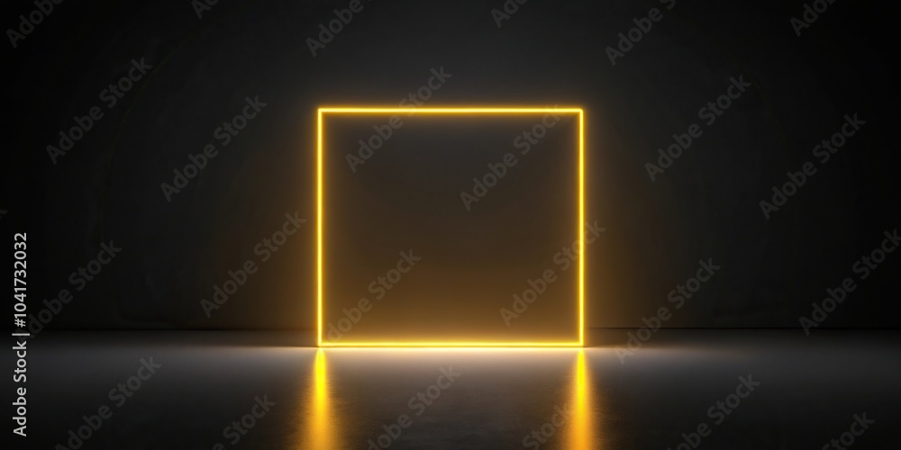 Black square with yellow light on it, abstract background Black square with yellow light on it, abstract background