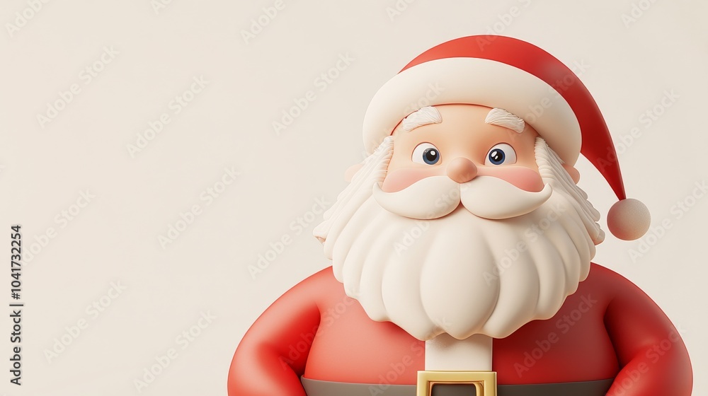 A cartoonish red Santa Claus with a white beard and a red hat A cartoonish red Santa Claus with a white beard and a red hat