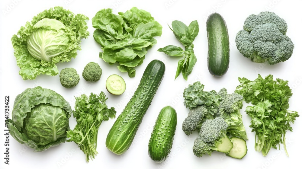 Vibrant Green Food Artfully Arranged on Clean White Background, Showcasing Freshness, Culinary Appeal, and Healthy Ingredients, Perfect for Stock Photography and Food Styling Vibrant Green Food Artfully Arranged on Clean White Background, Showcasing Freshness, Culinary Appeal, and Healthy Ingredients, Perfect for Stock Photography and Food Styling