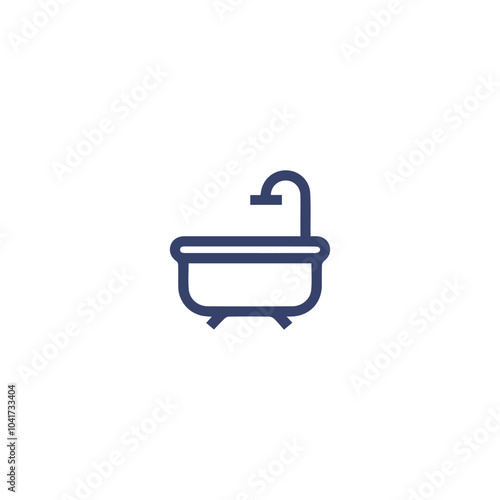 shower and bathroom vector line icon