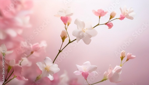 Orange jasmine flower in pink white background gradient soft tone