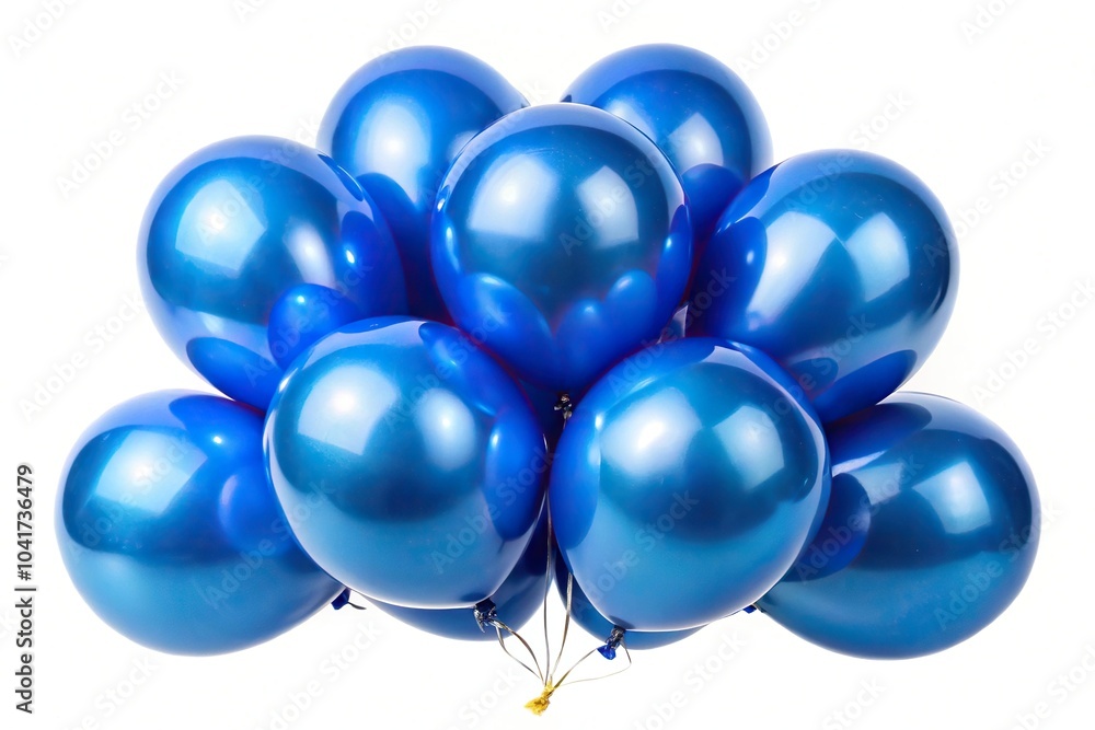 Fototapeta premium Blue latex balloons isolated on white background