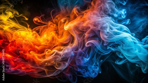 Abstract Hot and Cold Smoke Background in Long Exposure - Dynamic Flow of Colors