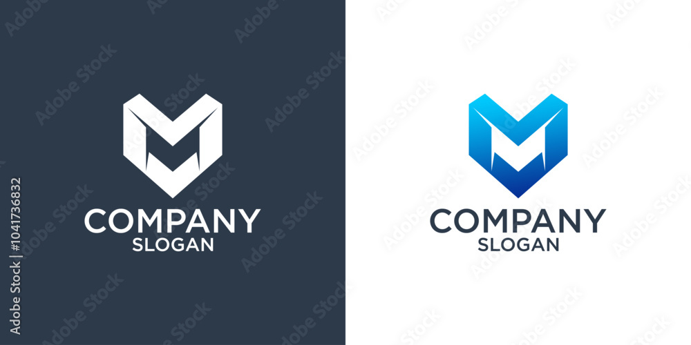 collection of initials letter M abstract monogram logo design vector