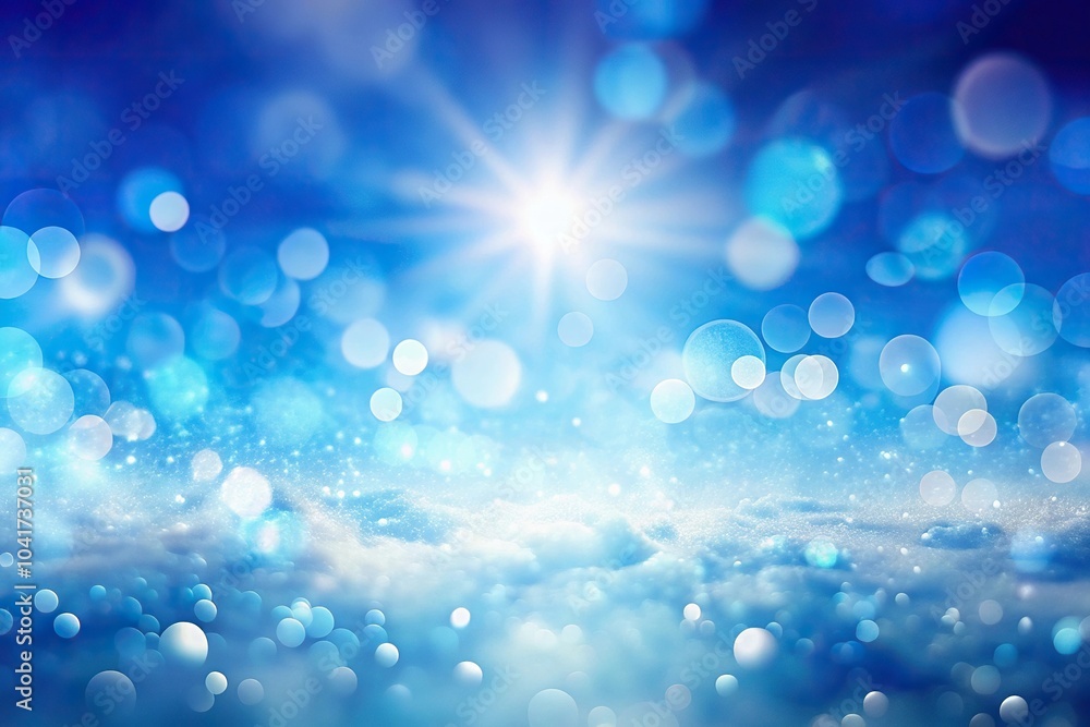 Blue sky abstract background with bokeh lights, perfect for a dreamy and ethereal feel Blue sky abstract background with bokeh lights, perfect for a dreamy and ethereal feel