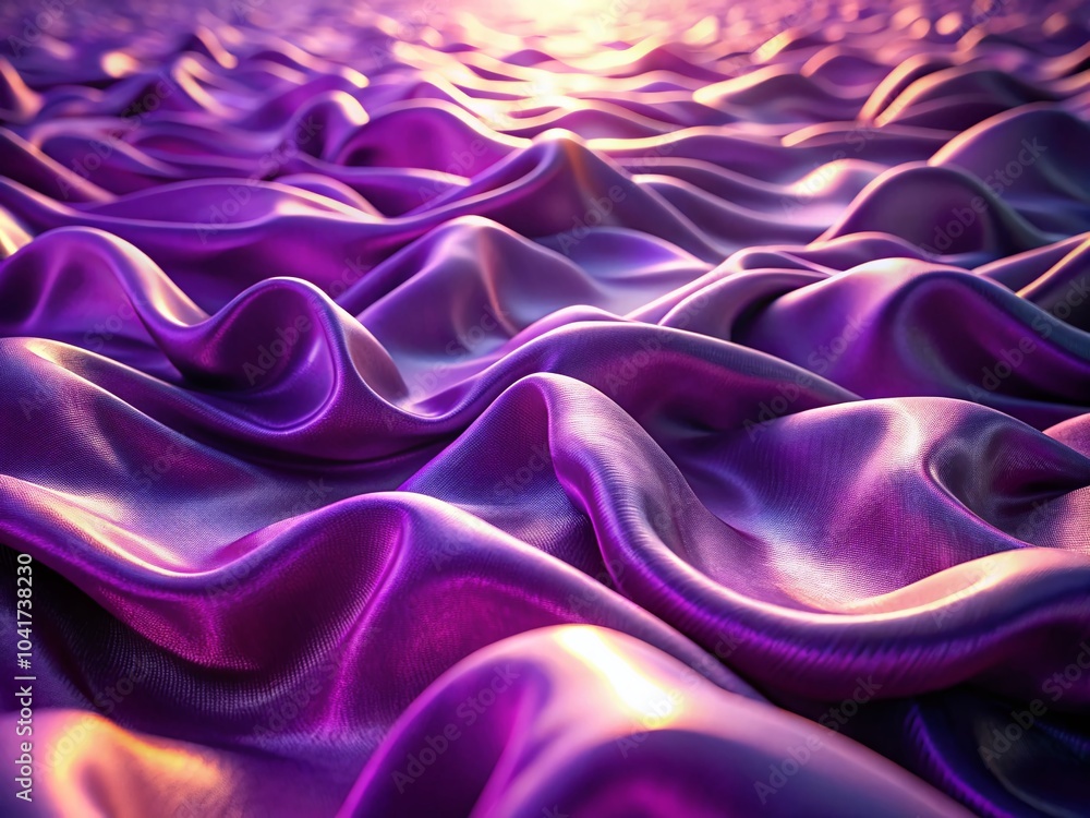 Obraz premium Abstract Purple Waves Shiny Fabric Background for Elegant Portrait Photography