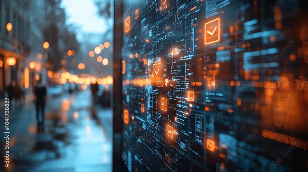 Fototapeta premium Digital Timeline with Text and Posts Display