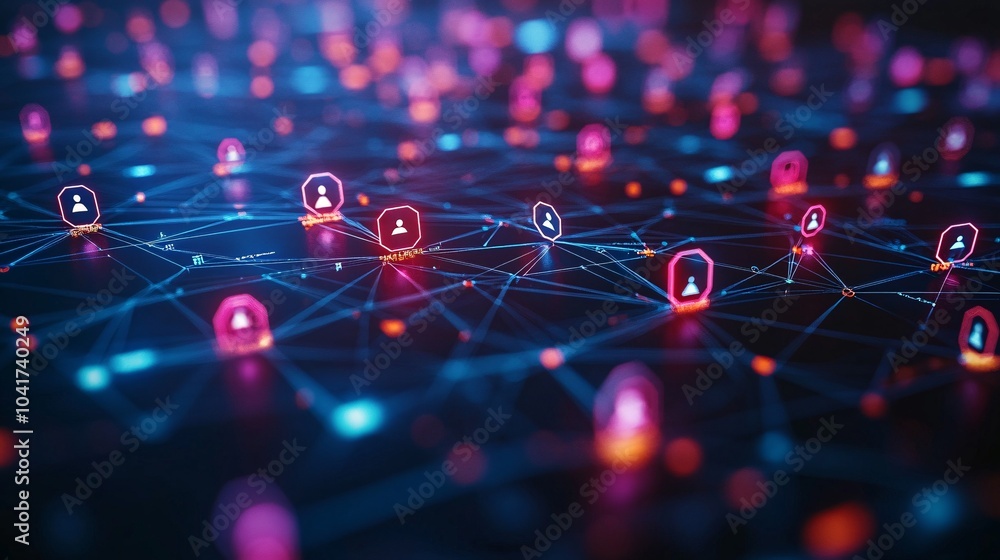 Obraz premium Digital Network Connections on Smartphone Screen