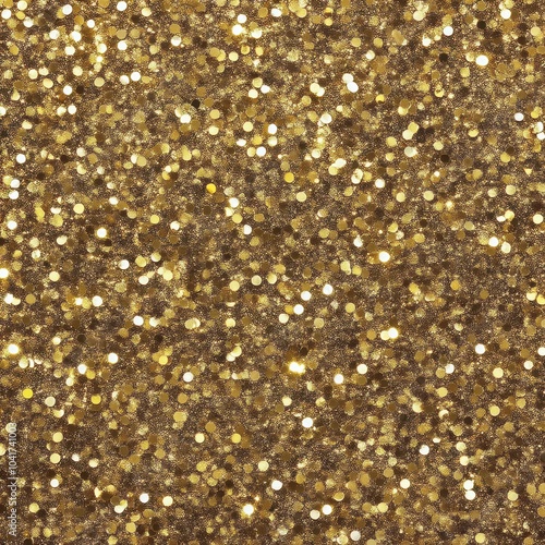 Sparkling gold glitter texture, creating a festive and luxurious confetti effect. Christmas illustration.