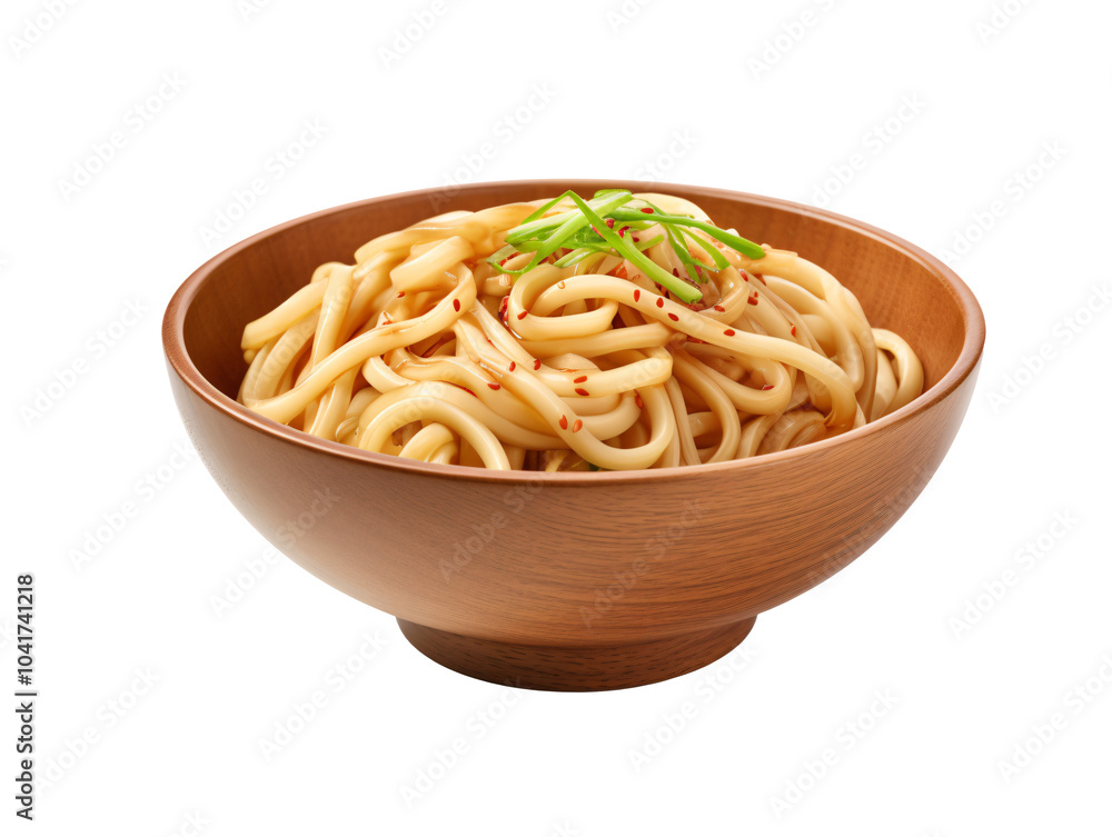 a bowl of noodles with green onions a bowl of noodles with green onions