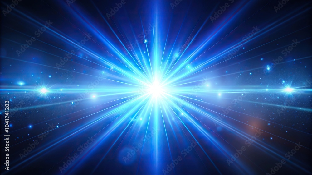 Obraz premium blue light effect with optical flares on wide-angle background