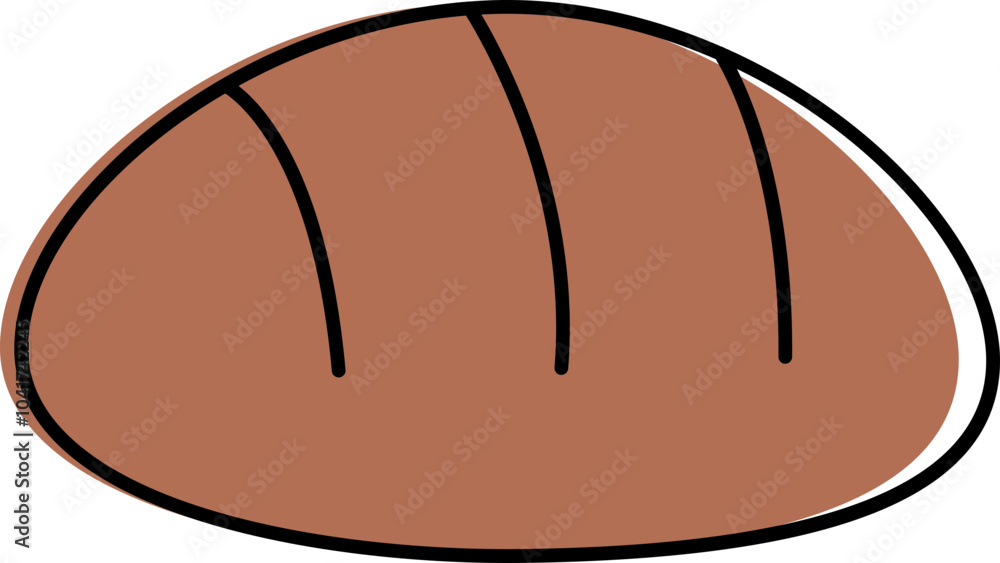 Isolated baguette icon in brown color. Isolated baguette icon in brown color.
