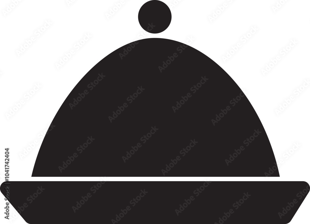 Fototapeta premium Isolated Glyph Cloche Icon in Flat Style.