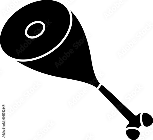 Glyph chicken leg icon or symbol.