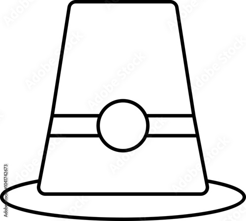 Isolated pilgrim hat line art icon.