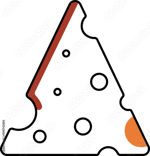 Brown and white cheese icon in flat style.