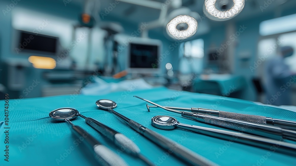 Dental Instruments on a Blue Table Dental Instruments on a Blue Table