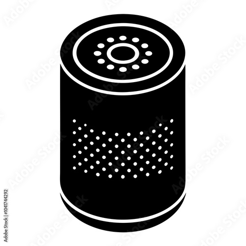 Voice Assistant Speaker silhouette vector illustration