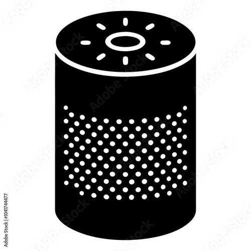 Voice Assistant Speaker silhouette vector illustration