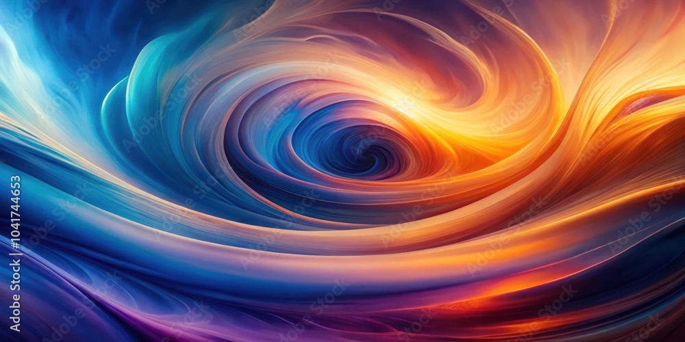 Abstract Swirling Vortex of Vibrant Hues, Blending Blues, Oranges, and Purples into a Dynamic Composition Abstract Swirling Vortex of Vibrant Hues, Blending Blues, Oranges, and Purples into a Dynamic Composition