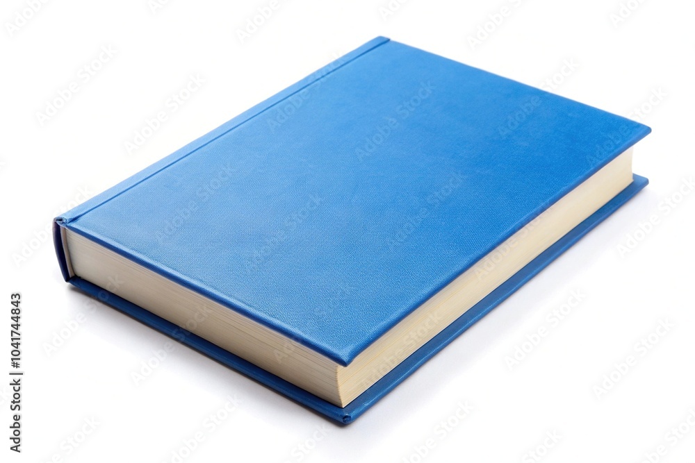Fototapeta premium Book with hardcover and blue color isolated on white background