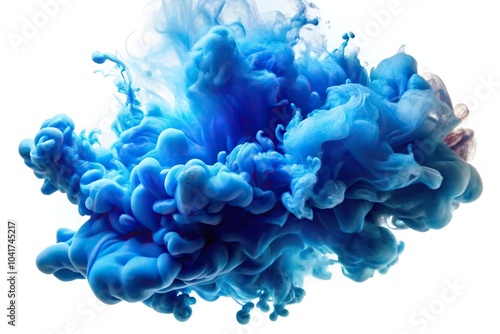 Blue clouds of ink in liquid isolated on white background Medium Shot