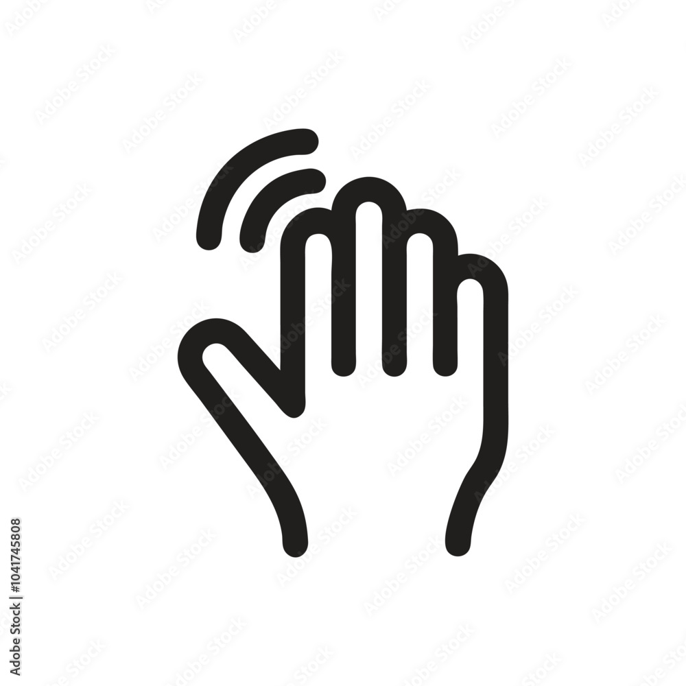 Hand Waving Gesture Vector Icon on white background Hand Waving Gesture Vector Icon on white background