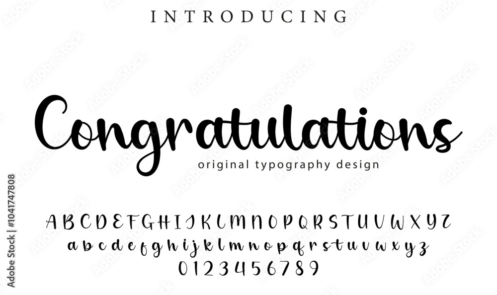 Congratulations Font Stylish brush painted an uppercase vector letters, alphabet, typeface Congratulations Font Stylish brush painted an uppercase vector letters, alphabet, typeface
