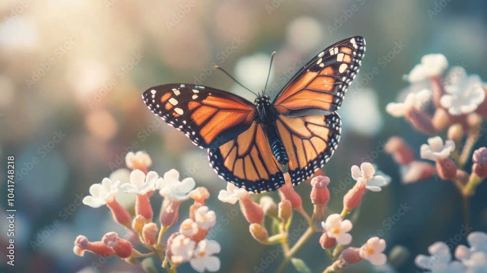 Fototapeta premium Monarch Butterfly on Flowers