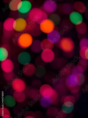 Blurred colorful sparks from neon lights in front of black backgound glitter dust particle Ultra realistic 