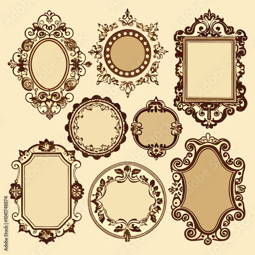 Here is the collection of vintage elegant frames with decorative ornament borders. Let me know if you need any adjustments or more details!